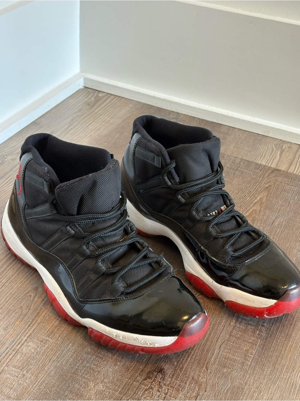Jordan Black and Red Retro High-Top Sneakers